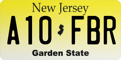 NJ license plate A10FBR