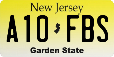 NJ license plate A10FBS