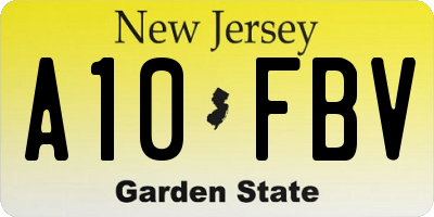 NJ license plate A10FBV