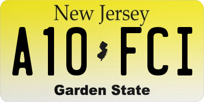 NJ license plate A10FCI