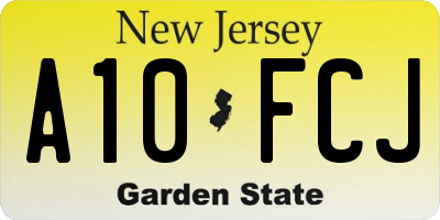 NJ license plate A10FCJ