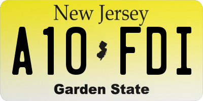 NJ license plate A10FDI