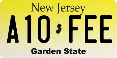 NJ license plate A10FEE