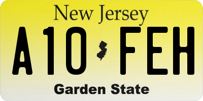 NJ license plate A10FEH