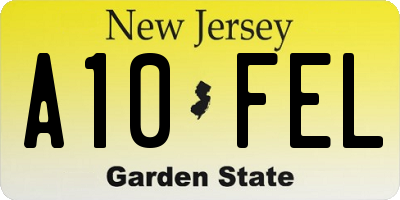 NJ license plate A10FEL