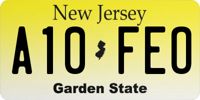 NJ license plate A10FEO