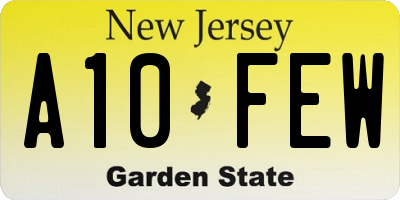 NJ license plate A10FEW