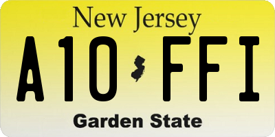 NJ license plate A10FFI