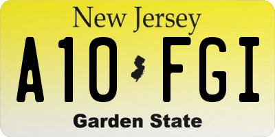 NJ license plate A10FGI