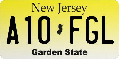 NJ license plate A10FGL