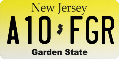 NJ license plate A10FGR