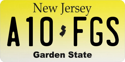 NJ license plate A10FGS