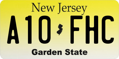 NJ license plate A10FHC