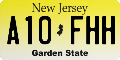 NJ license plate A10FHH