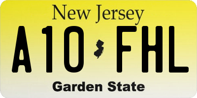 NJ license plate A10FHL