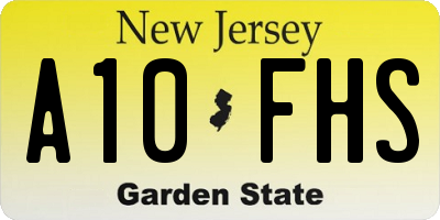 NJ license plate A10FHS