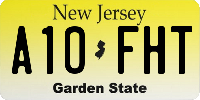 NJ license plate A10FHT