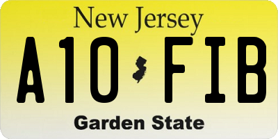 NJ license plate A10FIB