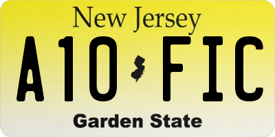 NJ license plate A10FIC