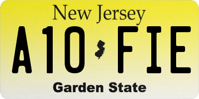 NJ license plate A10FIE