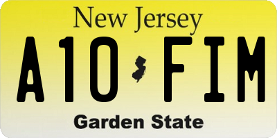 NJ license plate A10FIM