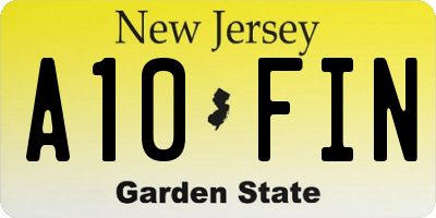 NJ license plate A10FIN