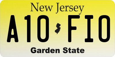 NJ license plate A10FIO