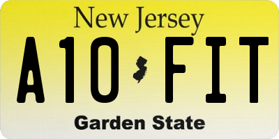 NJ license plate A10FIT