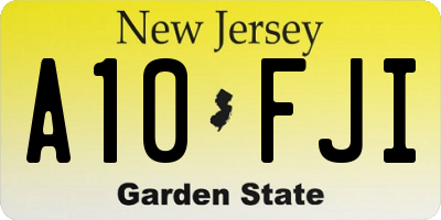 NJ license plate A10FJI