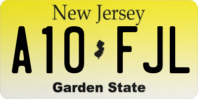 NJ license plate A10FJL