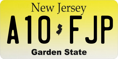 NJ license plate A10FJP