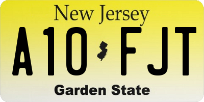 NJ license plate A10FJT