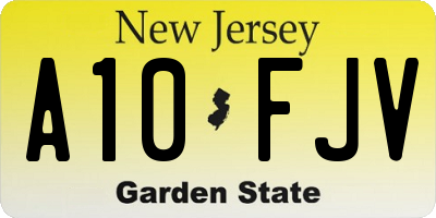 NJ license plate A10FJV