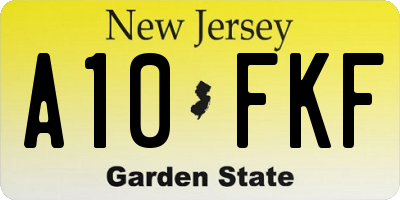 NJ license plate A10FKF