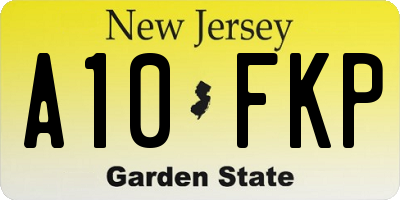 NJ license plate A10FKP