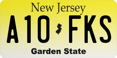 NJ license plate A10FKS