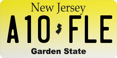 NJ license plate A10FLE