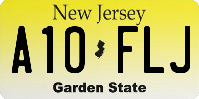 NJ license plate A10FLJ