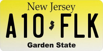 NJ license plate A10FLK