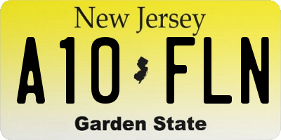 NJ license plate A10FLN