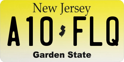 NJ license plate A10FLQ