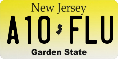 NJ license plate A10FLU