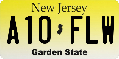 NJ license plate A10FLW
