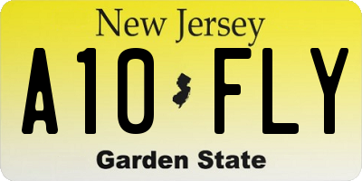 NJ license plate A10FLY