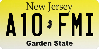 NJ license plate A10FMI