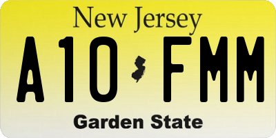 NJ license plate A10FMM