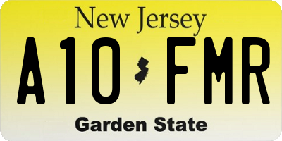 NJ license plate A10FMR