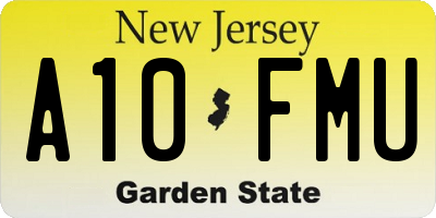 NJ license plate A10FMU