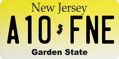 NJ license plate A10FNE