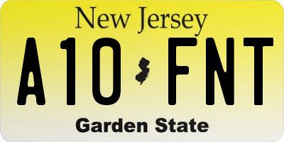 NJ license plate A10FNT